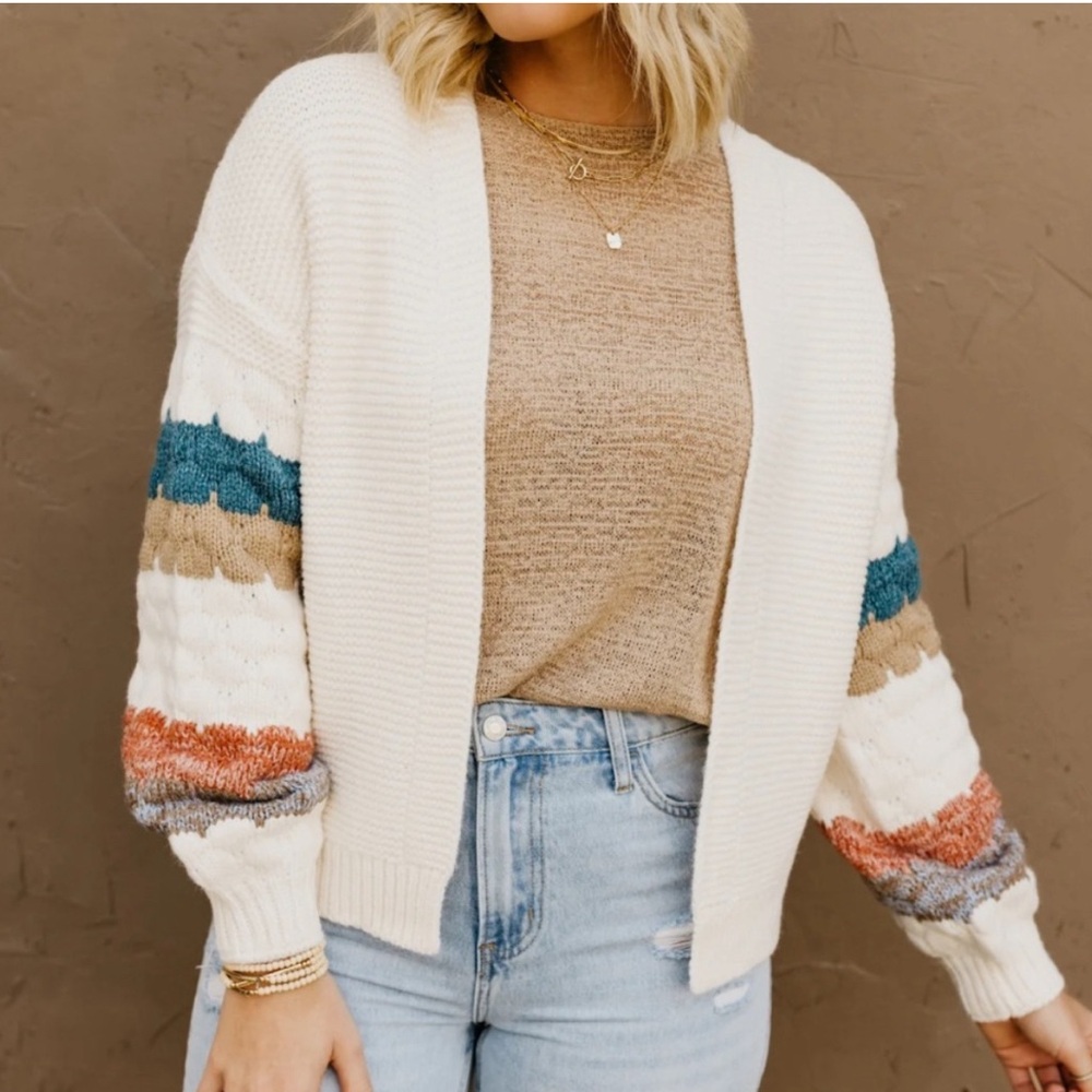 Hem & Thread Multicolor Striped Cardigan